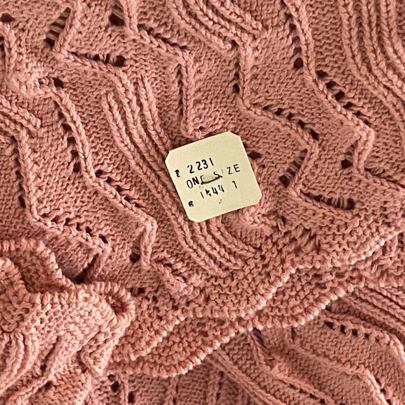 Vintage Womens NWT 1980s OSFM Turtle Bay Pink Cotton V Neck Pullover Sweater - Picture 5 of 9